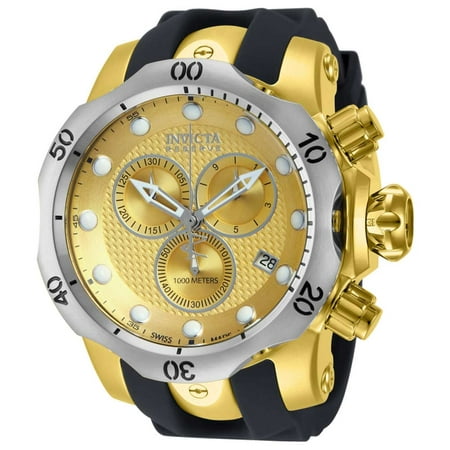 Invicta 16151 Men's Venom Dive Chronograph Gold Dial Black Rubber Strap Watch