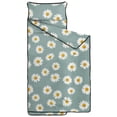 thumbnail image 2 of Daisy Pioneer Flower Green Pattern Teens Toddler Nap Mat with Pillow, Sleeping Mat Bag for Preschool Daycare 59"x22", 2 of 6