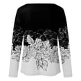 thumbnail image 5 of T-shirts à Manches Longues Col Rond pour Femmes Hauts Tunique Imprimée Florale Tendance Hauts Décontractés Amples Confortables Chandails en Molleton Blouses, 5 of 5