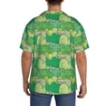 thumbnail image 3 of Gukieu Crocodile And Bush Print Men's Short-sleeved Shirts, Button-down Pocket Shirts, T-shirts, Beach Vacation Travel Summer Clothing-3X-Large, 3 of 5