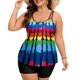 thumbnail image 4 of Trajes de baño Tankini Aolina para mujer, cuello redondo, multicolor, 4 of 6