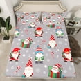 thumbnail image 2 of Homewish Cartoon Xmas Gnome Twin Sheet Sets,Merry Christmas Twin Fitted Sheet,Kawaii Christmas Snowflake Flat Sheet For Boys Kids,Super Cozy Room Decor,3pcs, 2 of 7