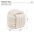 thumbnail image 3 of Timbernest Small Ottoman Foot Rest, Modern Stylish Chenille Foot Stool, Knot Design Makeup Stool, Beige, 3 of 8