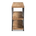 thumbnail image 3 of Baxton Studio Terrell Brown Finished Wood and Black Finished Metal Console Table, 3 of 7