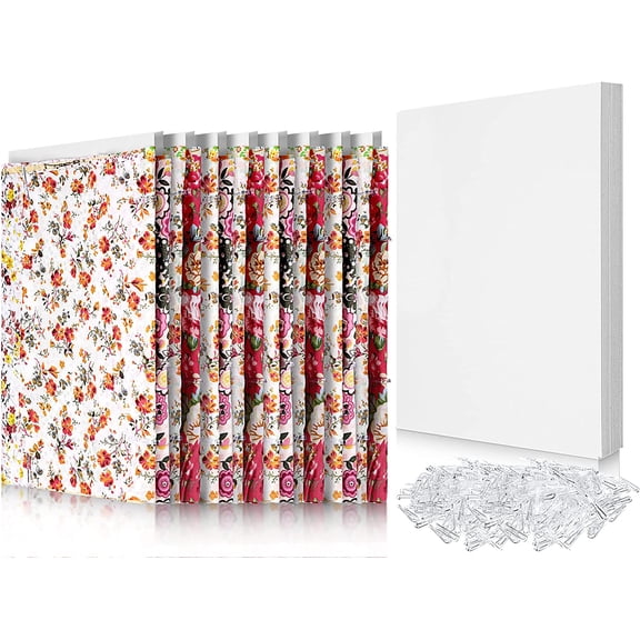 7.5 x 10.5 Inch Comic Book Boards Fabric Backing Board and U Shape Plastic Alligator Clips Poster Board for Folding Cloth and Storing Fabric Storage(50set)