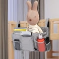 thumbnail image 2 of Bunk Bed Organizer, Bedside Storage Caddy Bed Storage Pocket Bedside Organizer Hanging Bunk Organizer for Camp Dorm Room Hospital Bed Rail and More (Gray), 2 of 7