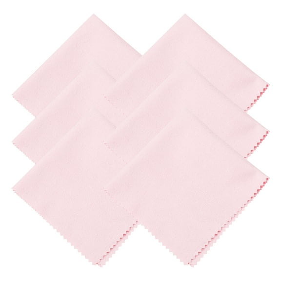 Uxcell 6 Pcs Microfiber Cleaning Cloth for Glasses, 8 x 8 Inch Eyeglass Cleaning Cloth for Electronics Lenses, Pink