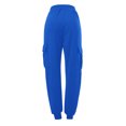 thumbnail image 4 of Women's Sweatpants Baggy Casual High Waisted Workout Athletic Bottom Joggers Pants with Pockets, Cargo Style Sport Pants for Women, Elastic Waist,Blue,2XL, 4 of 6