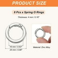 thumbnail image 2 of Uxcell Spring O Rings, Metal Round Clips Flat Trigger Keyrings for Keychains and Bags Silver-White 1 Inch, 2 of 7