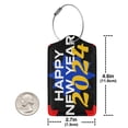 thumbnail image 4 of Disketp 4 Pcs Luggage Tag For Suitcase,Happy New Year 2024 Leather Baggage Tag With Stainless Steel Loop Privacy Cover For Women Men Girls, 4 of 5
