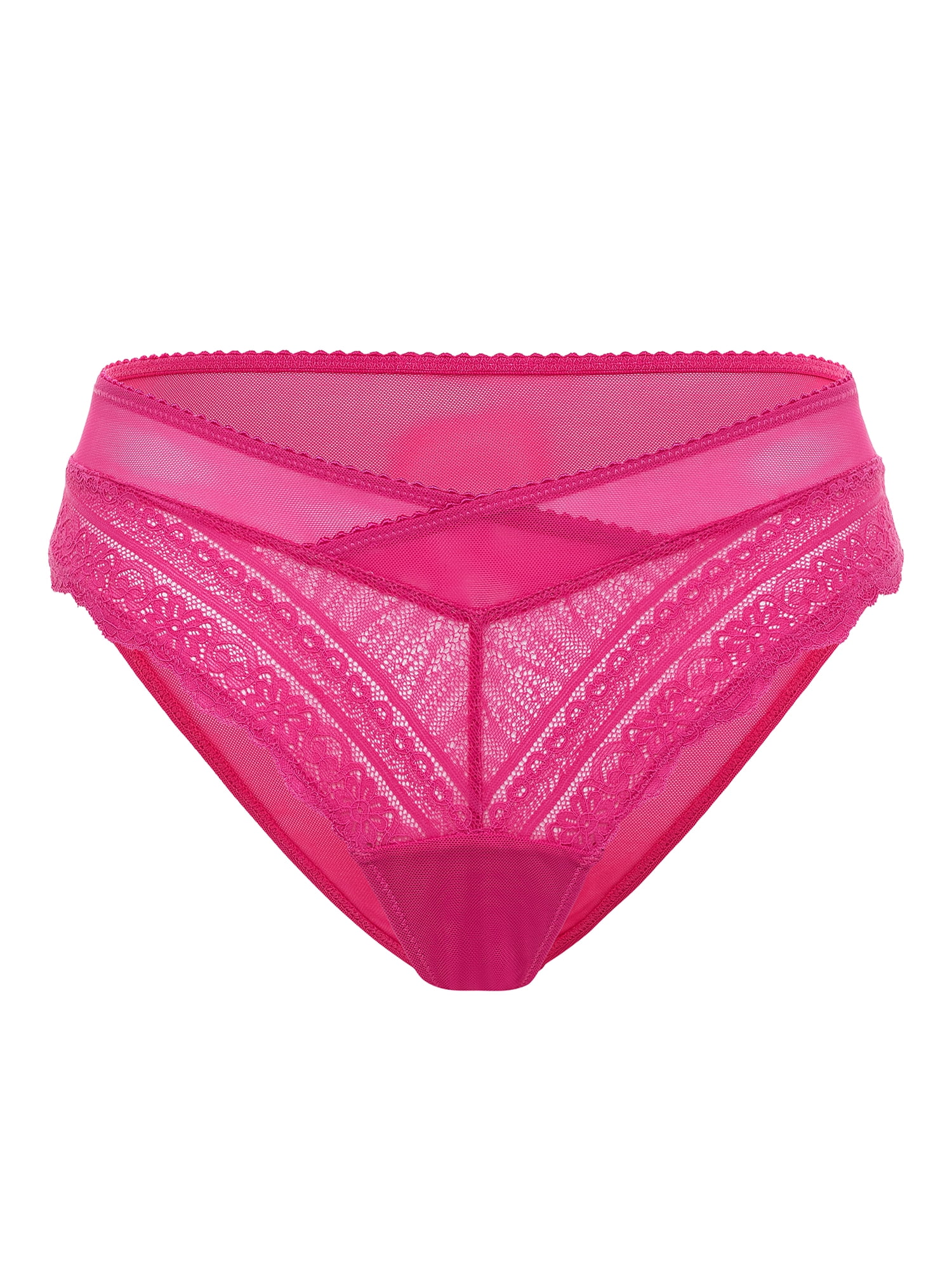 Adored by Adore Me Women’s Mandy Cross-Front Mesh and Lace Cheeky Underwear, 2-Pack, Sizes up to XXXL