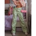 thumbnail image 4 of (Con video) Pantalones rectos ajustados de cintura alta con estampado de ondas para mujer, estilo azul L 2021ins, nueva moda, 4 of 7