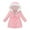 Pink, variant on SonxaHe Toddler Girls Winter Coat Fur Trim Hooded Thicken Windproof Zipper Jackets Kids Warm Soft Outwear Puffer Coast Blue,Sized 2-3