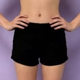 thumbnail image 2 of LWavelet Women's Solid Maroon High Waist Denim Shorts, Stretchy Slim Fit, Casual Summer & Clubwear Bottoms Black S, 2 of 5