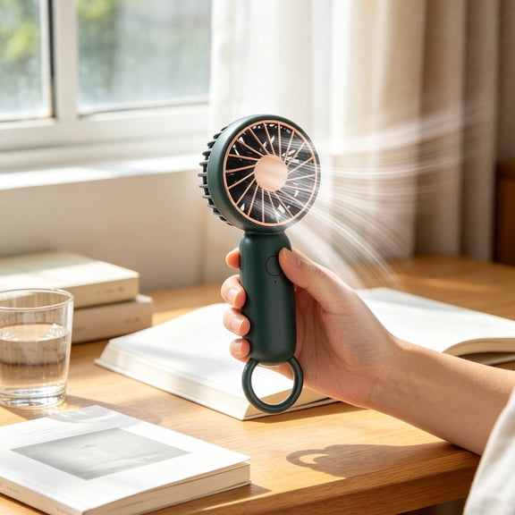 Kieccall Mini Handheld Fan USB Rechargeable Compact Personal Cooling Device Lightweight Portable Air Cooler for All Season Use