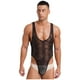 thumbnail image 4 of Body de una pieza con estampado de medias de mariquita para hombre, lencería sexy y sexy, con escote redondo profundo y músculos ajustados, 4 of 5