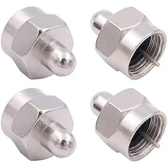 (4 Pack) 75 Ohm F Type Male Plug Terminator Cap Resistor Ends Protective Cover Waterproof Dustproof Caps Coax Coaxial Connector for FM TV Satellite Antenna F-Type Ports