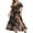 Black, variant on CHGBMOK 2024 Women's Plus Size Dress Bohemian High Slit V-neck Maxi Dresses Short Sleeve Floral Flowy Sundress Beach Party