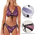 thumbnail image 3 of Dreamtimes Sexy O-Ring String Triangle Bikini Set for Women'sTwo Piece Swimsuit-Beautiful Vintage Feather, X-Small, 3 of 7