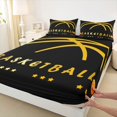 thumbnail image 3 of Homewish Kids Teens Basketball Print 4pcs Bed Sheets,Sport Theme King Sheets,Ball Gamer Super Cozy Sheet Set,Microfiber Bedroom Decor, 3 of 7