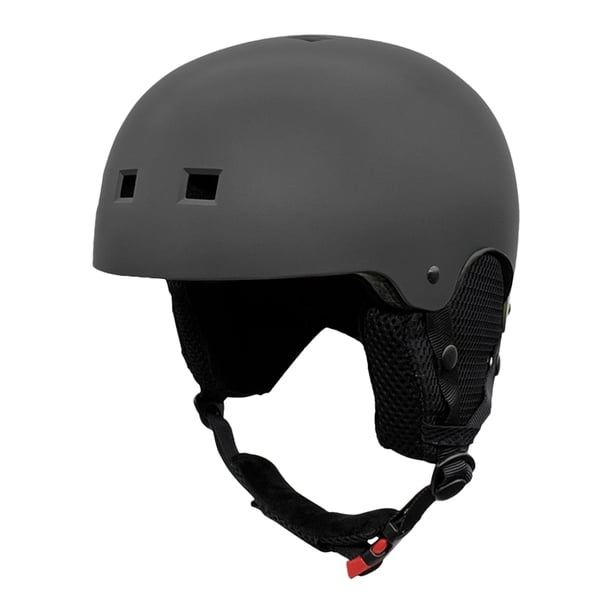 Casco EPS Esquí Espuma Protectora Mujeres Hombres con Carcasa ABS Duradera (L) Negro