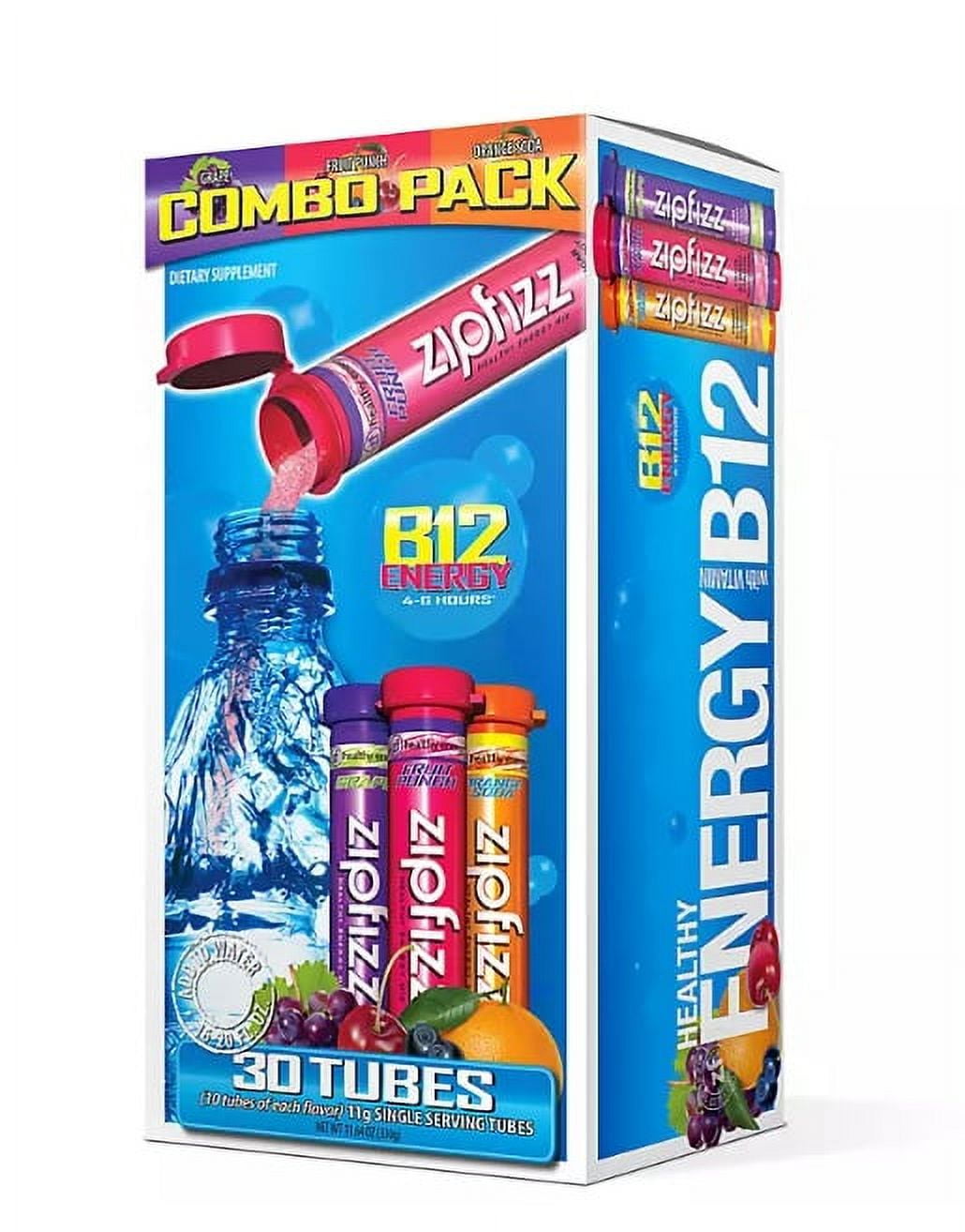 未開封ミネラルセット＆ミネラルソープ30g/泡立てネット Zipfizz Healthy Energy Drink Mix, Variety Pack, 30 Tubes, Low Carb