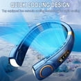 thumbnail image 4 of Avtoify Neck Fan, USB Portable Neck Hanging Fan Cold Fan Handheld Rechargeable Mute Sports Fan 5-Speed Adjutable Colorful Ambient Light Neckband Leafless Fan for Home office Blue, 4 of 6