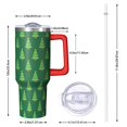 thumbnail image 2 of Green Christmas Tree Pattern Tumbler with Handle and Lid,40oz Double Wall Vacuum Insulated Tumbler,Cups Gift for Women and Men, 2 of 7