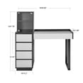 thumbnail image 6 of Impressions Vanity Modern Desk with Drawers, SlayStation Duet Glass top Makeup Mirror Storage with Drawer (Black/Grey), 6 of 7