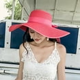 thumbnail image 2 of Fashion Ladies' Hats Solid Color Woven Wide Brimmed Sun Hat Clothing accessories Summer Elegants Vacation Style Cap big brim Cap, 2 of 3