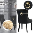 thumbnail image 6 of Foredo Linen Dining Chairs Set of 2, Modern Upholstered Dining Chairs with Solid Wood Legs, Country Tufted Dining Chairs for Dining Room Living Room, Black, 6 of 9