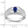 thumbnail image 6 of Solid 14k Yellow Gold Oval Sapphire and Diamond Mens Ring - Ring Size 10.0, 6 of 8