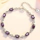 thumbnail image 2 of Pulsera de amatista Jumpingount con doble corazón chapada en platino, 2 of 6