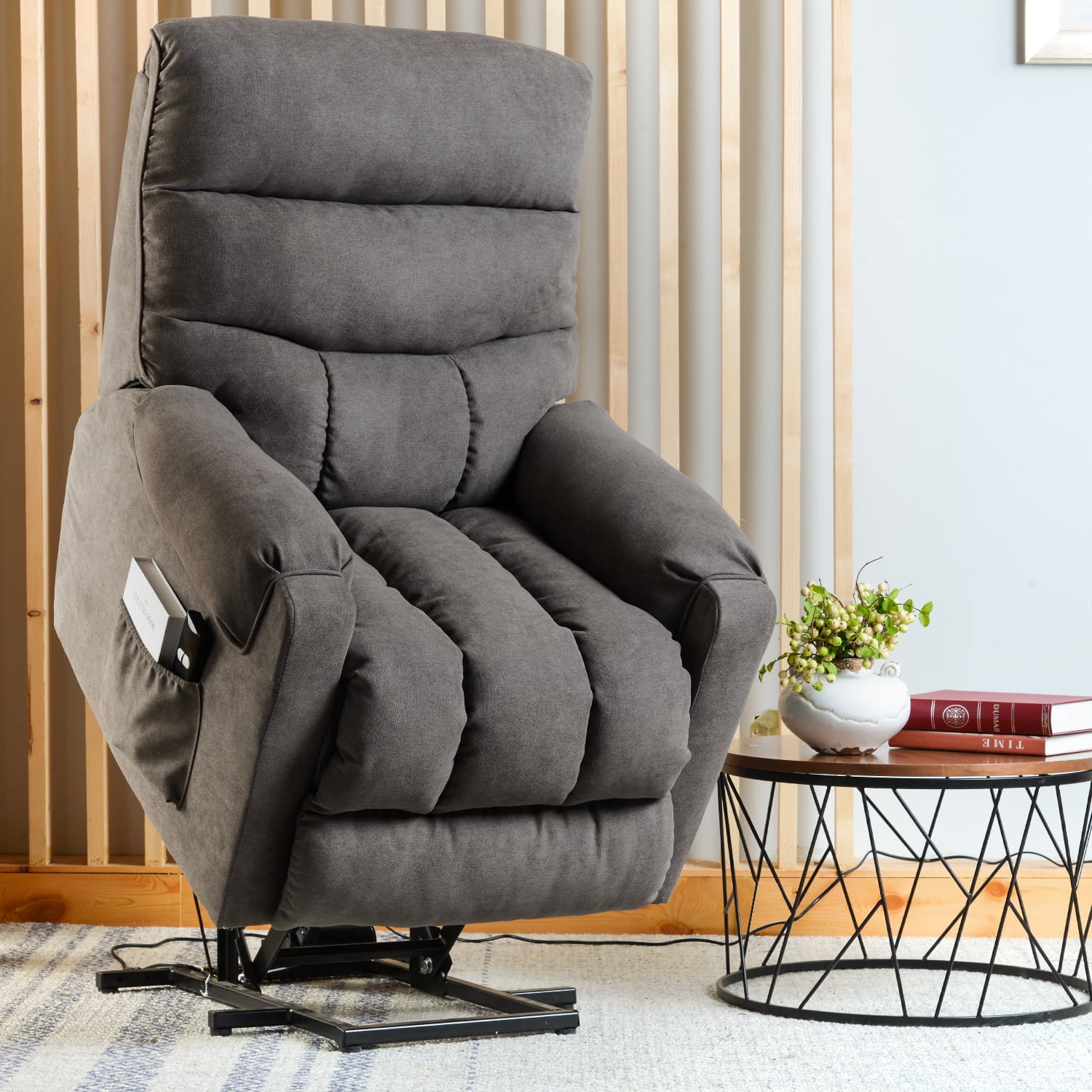 harperbright designs electric power lift recliner chair with side pocket  for elderly multiple colors  walmart
