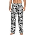 thumbnail image 2 of Goofa Tropical Leaves Printed Soft Pajama Pants for Men, Wide Leg Comfy Casual Lounge Yoga Pants-Large, 2 of 9
