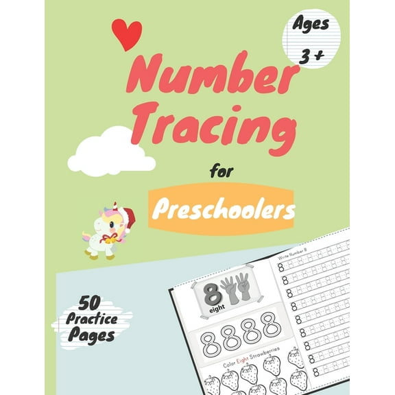 Number Tracing: Number Tracing book for Preschoolers and kids Ages 3-5, Math Activity Book for Preschoolers and Kids, Trace Numbers Practice Workbook for Pre K, Kindergarten and Kids (Paperback)