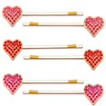 thumbnail image 1 of CEALXHENY Horquillas para el pelo con forma de corazón para el día de San Valentín para mujer, esmaltadas con purpurina y diamantes de imitación en forma de corazón, pasadores para el pelo con forma d, 1 of 5