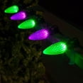 thumbnail image 4 of Set of 50 OptiCore LED Purple and Green C9 String Lights with Shatterproof Bulbs for Halloween Displays Party Decoration, 50', Indoor Outdoor Black Wire, 4 of 6