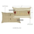 thumbnail image 3 of VHC Brands Prairie Winds Text Cotton Farmhouse Appliqued Rope Pillow 22x14 Filled Bedding Accessory, 14x22, Brick Red Home, Hearts, 3 of 6