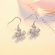 thumbnail image 4 of ER Pendientes de flor de circón de cristal de cobre blanco puro para mujer, pendientes largos y simples brillar Electrónica, 4 of 5