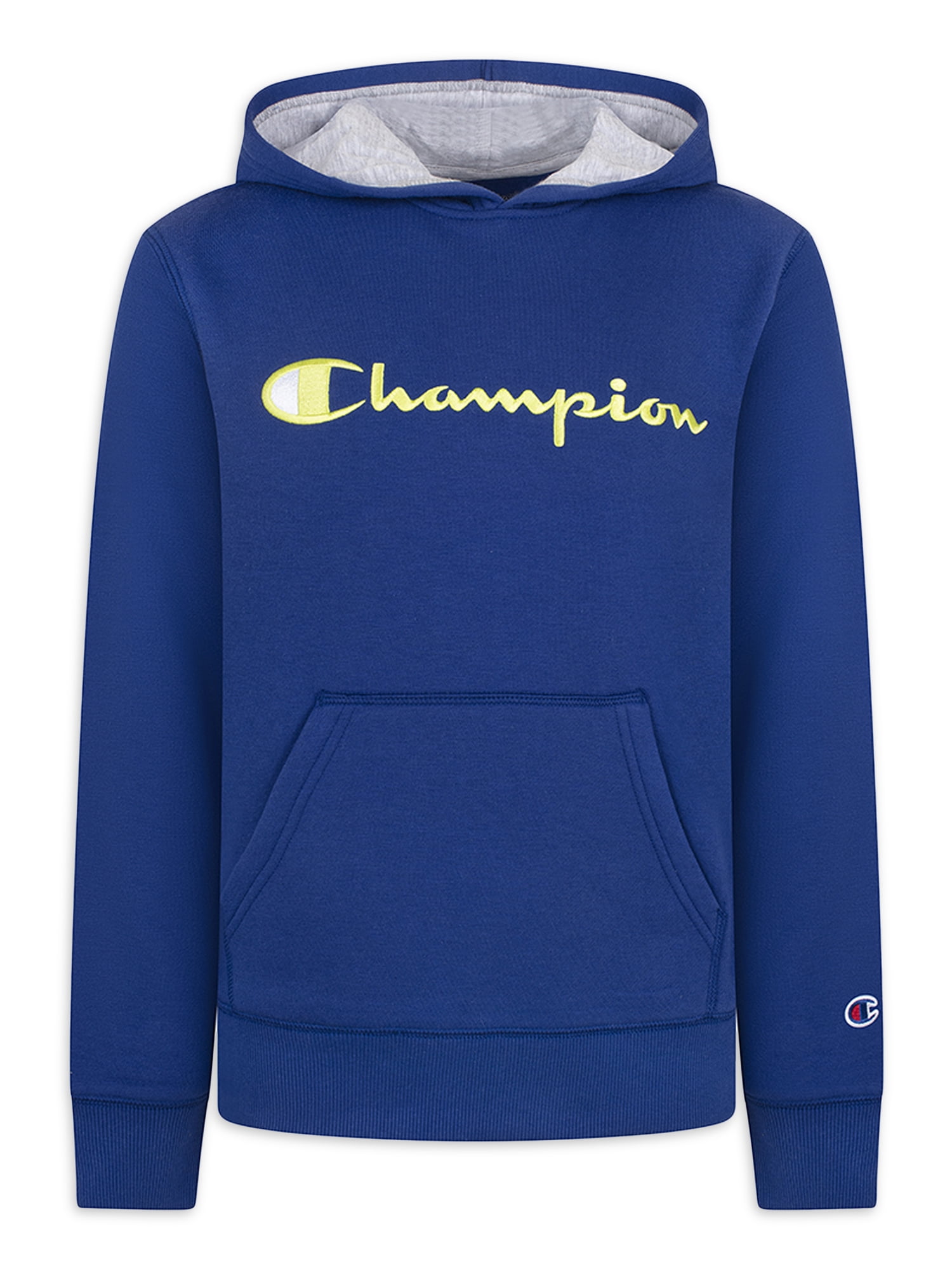 Champion Hoodie Jumper Navy Blue 5/6 Size Youth Large