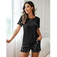thumbnail image 3 of Ekouaer Womens 2-Piece Pajama Set Soft Short Sleeve Lounge Set with Pocket, 3 of 6