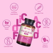 Folic Acid+ 400 mcg - Vegan Tablets with Vitamin B12 & Iodine | Vitamin B9 Tablets | Pregnancy Care Supplement - Supports Immune System & Maternal Tissue Growth | Made in UK by Prowise