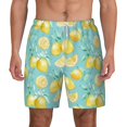 thumbnail image 2 of Goofa Yellow Lemon Printed Men's Swim Trunks Board Shorts Quick Dry Mens Swimming Trunks with Compression Liner,Breathable Fit Hawaii Beach Shorts-Large, 2 of 9