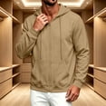 thumbnail image 5 of Mens Zip Up Hoodies Trendy Fleece Long Sleeve Hooded Sweat Shirts Winter Casual Warm Classic Fit Drawstring Hoodies Camel S, 5 of 6