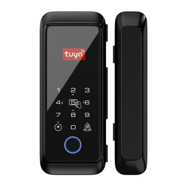 Yeacher Serrure Intelligente Tuya Serrure à Empreinte Digitale Serrure de Porte Serrure à Clavier avec Poignée Serrure Électronique à Empreinte Digitale Pêne Dormant Serrure de Porte Intelligente Compatible avec l'App Tuya