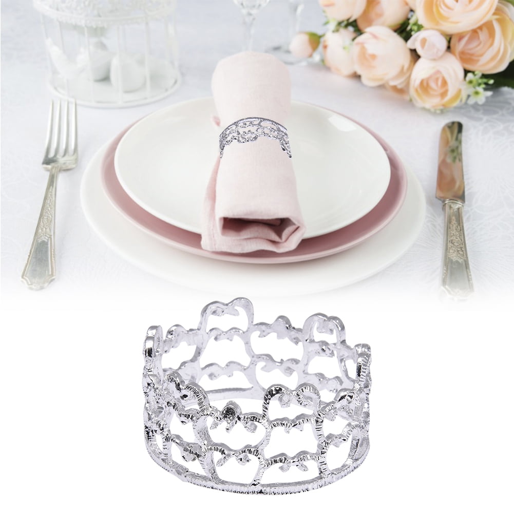 Silver Cutout Napkin Ring Multi Function Towel Napkin Ring Zinc Alloy