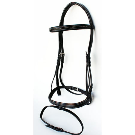 Horse English Padded Leather Show Bridle Crystal Bling  Jumping Hunter (Best Show Jumping Bridle)