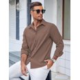 thumbnail image 2 of COOFANDY Men's Linen Shirt Long Sleeve Button Down Shirt Summer Vacation Beach Wedding Shirts, 2 of 6