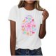 thumbnail image 1 of Mujeres Manga Corta de Verano Tops V-Cuello Impreso Suéter, Blusa de Moda Casual para la Primavera, 1 of 4